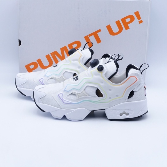 NEW Reebok Men's Instapump Fury OG Pride Basketball Shoes FY7518 White/Black - Picture 1 of 8